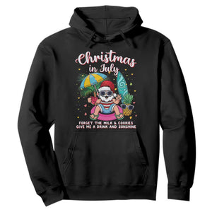 Christmas in July Santa Hoodie Palm Tree Beach Summer Hawaii
