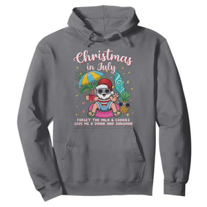 Christmas in July Santa Hoodie Palm Tree Beach Summer Hawaii