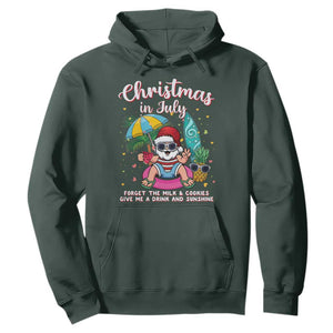Christmas in July Santa Hoodie Palm Tree Beach Summer Hawaii