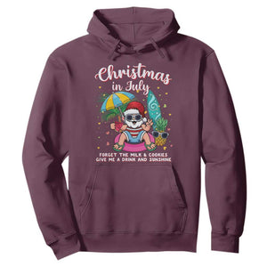Christmas in July Santa Hoodie Palm Tree Beach Summer Hawaii