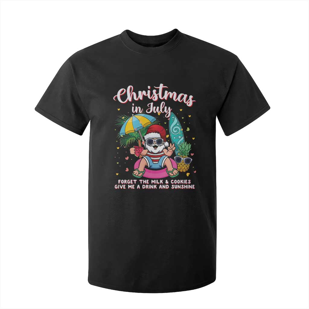 Christmas in July Santa T Shirt For Kid Palm Tree Beach Summer Hawaii