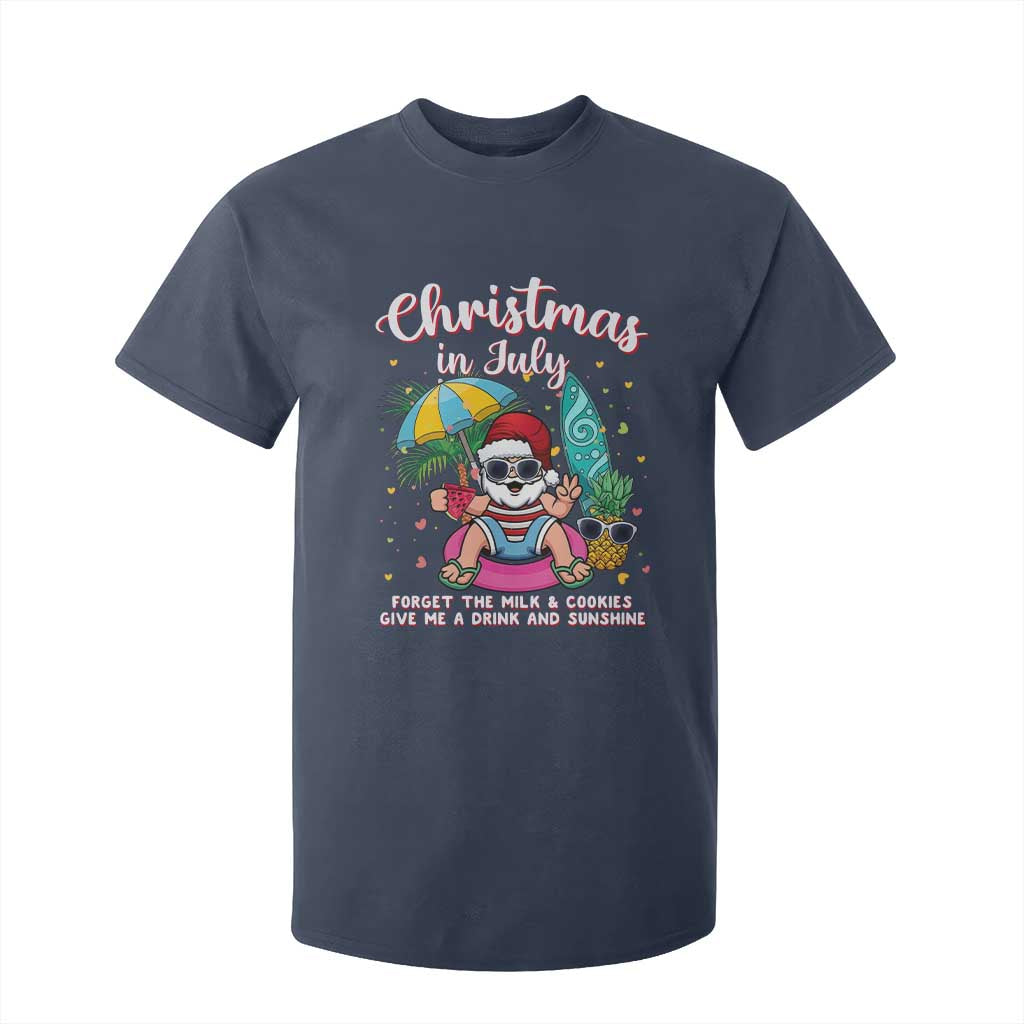 Christmas in July Santa T Shirt For Kid Palm Tree Beach Summer Hawaii
