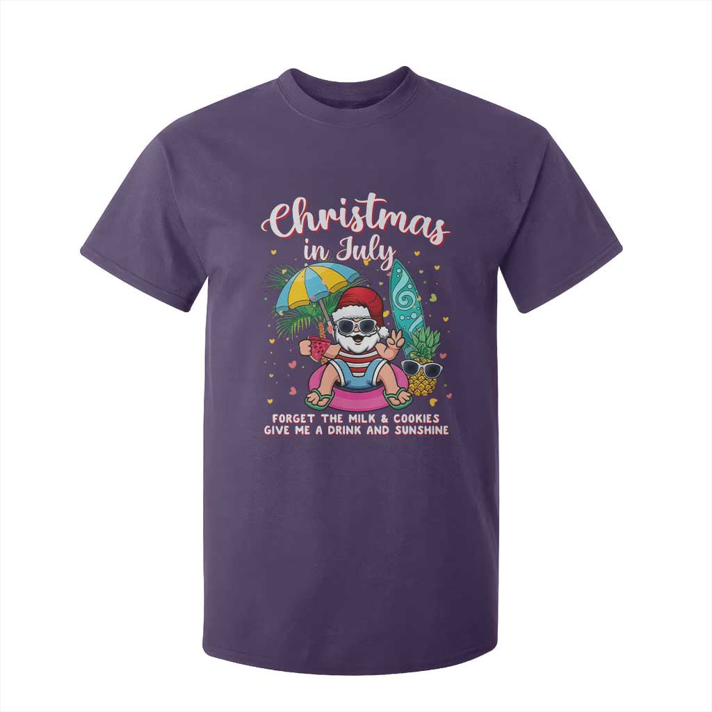 Christmas in July Santa T Shirt For Kid Palm Tree Beach Summer Hawaii