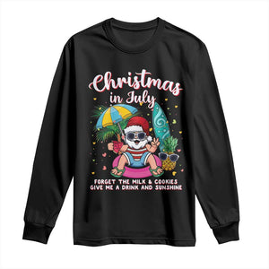 Christmas in July Santa Long Sleeve Shirt Palm Tree Beach Summer Hawaii