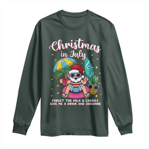 Christmas in July Santa Long Sleeve Shirt Palm Tree Beach Summer Hawaii