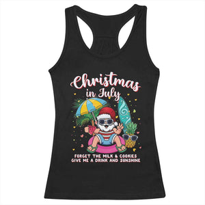 Christmas in July Santa Racerback Tank Top Palm Tree Beach Summer Hawaii