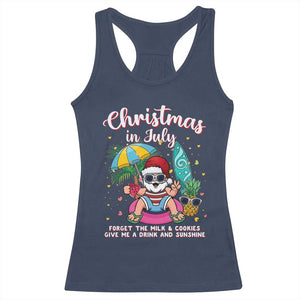 Christmas in July Santa Racerback Tank Top Palm Tree Beach Summer Hawaii