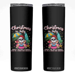Christmas in July Santa Skinny Tumbler Palm Tree Beach Summer Hawaii