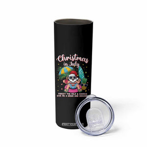 Christmas in July Santa Skinny Tumbler Palm Tree Beach Summer Hawaii