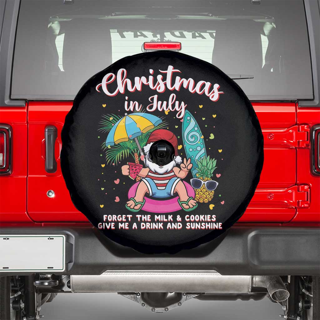 Christmas in July Santa Spare Tire Cover Palm Tree Beach Summer Hawaii
