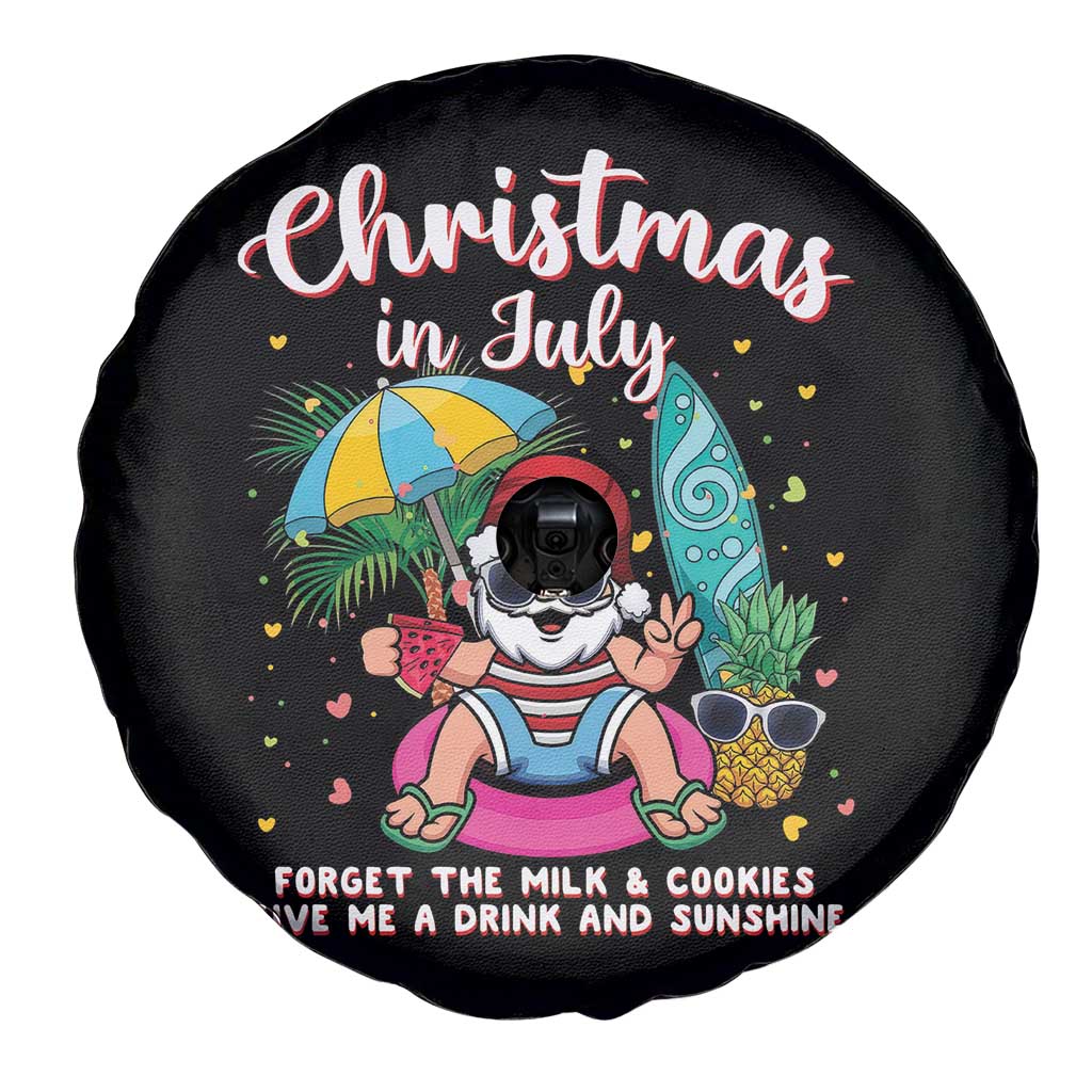 Christmas in July Santa Spare Tire Cover Palm Tree Beach Summer Hawaii