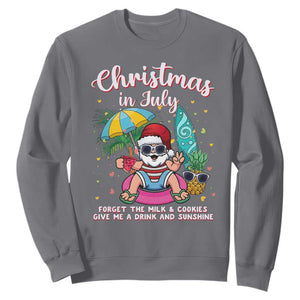 Christmas in July Santa Sweatshirt Palm Tree Beach Summer Hawaii