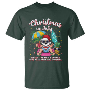 Christmas in July Santa T Shirt Palm Tree Beach Summer Hawaii