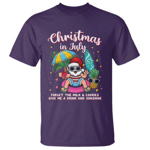 Christmas in July Santa T Shirt Palm Tree Beach Summer Hawaii