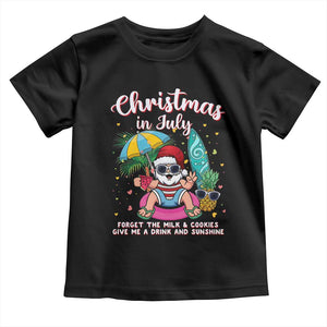 Christmas in July Santa Toddler T Shirt Palm Tree Beach Summer Hawaii
