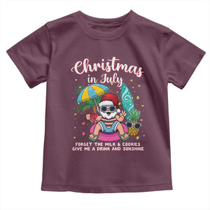 Christmas in July Santa Toddler T Shirt Palm Tree Beach Summer Hawaii
