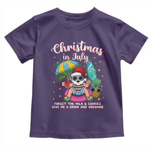 Christmas in July Santa Toddler T Shirt Palm Tree Beach Summer Hawaii
