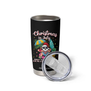 Christmas in July Santa Tumbler Cup Palm Tree Beach Summer Hawaii