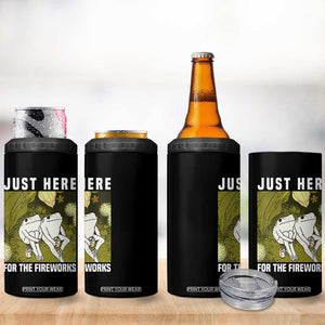 Funny Frog 4th of July 4 in 1 Can Cooler Tumbler Just Here For The Fireworks TS14 Print Your Wear