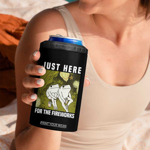 Funny Frog 4th of July 4 in 1 Can Cooler Tumbler Just Here For The Fireworks TS14 Print Your Wear
