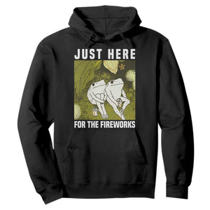 Funny Frog 4th of July Hoodie Just Here For The Fireworks TS14 Black Print Your Wear