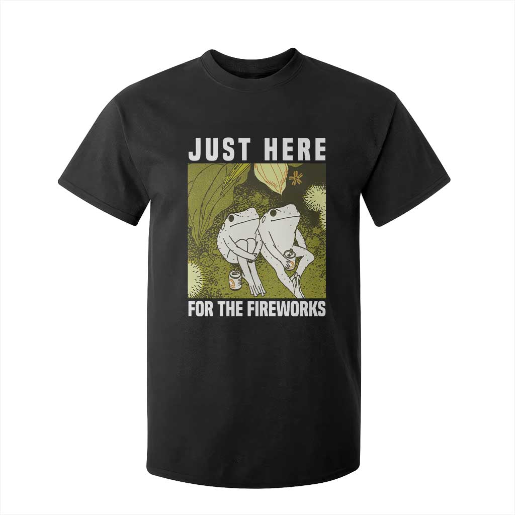 Funny Frog 4th of July T Shirt For Kid Just Here For The Fireworks TS14 Black Print Your Wear