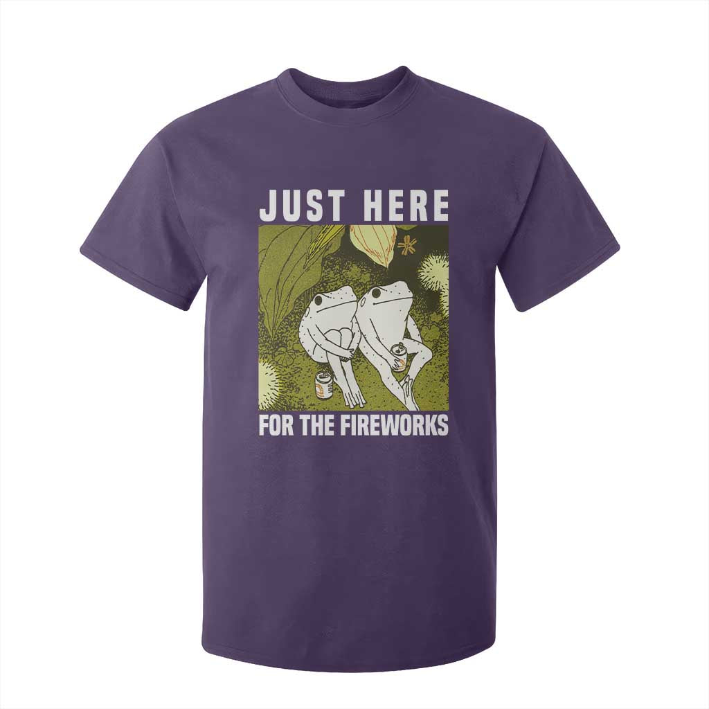 Funny Frog 4th of July T Shirt For Kid Just Here For The Fireworks TS14 Purple Print Your Wear