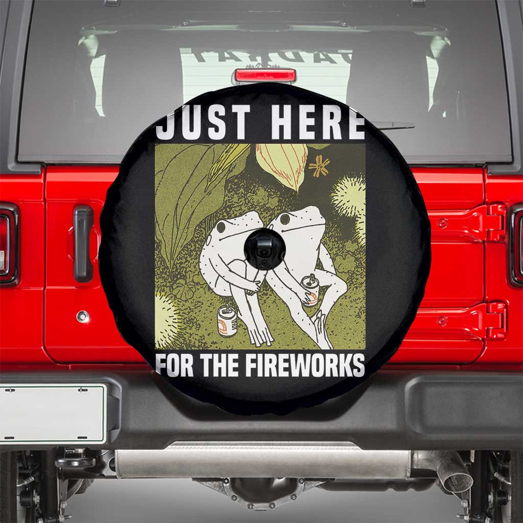 Funny Frog 4th of July Spare Tire Cover Just Here For The Fireworks TS14 Black Print Your Wear
