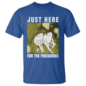 Funny Frog 4th of July T Shirt Just Here For The Fireworks TS14 Royal Blue Print Your Wear