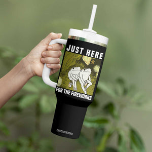 Funny Frog 4th of July Tumbler With Handle Just Here For The Fireworks TS14 Print Your Wear