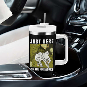 Funny Frog 4th of July Tumbler With Handle Just Here For The Fireworks TS14 Print Your Wear