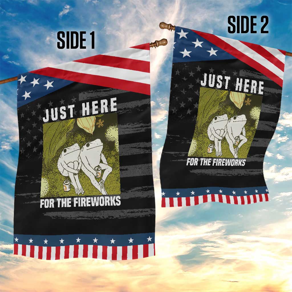 Funny Frog 4th of July Garden Flag Just Here For The Fireworks TS14 Print Your Wear