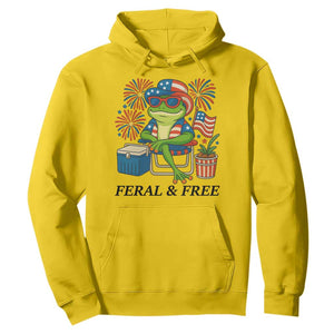 Feral & Free Hoodie Funny 4th of July Patriotic Frog Lovers TS14 Daisy Print Your Wear
