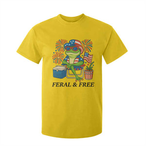 Feral & Free T Shirt For Kid Funny 4th of July Patriotic Frog Lovers TS14 Daisy Print Your Wear