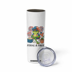 Feral & Free Skinny Tumbler Funny 4th of July Patriotic Frog Lovers TS14 Print Your Wear