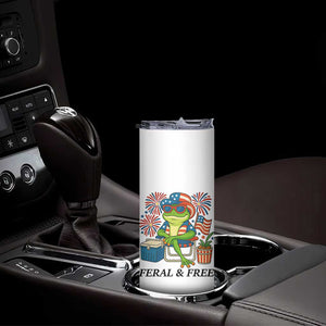 Feral & Free Skinny Tumbler Funny 4th of July Patriotic Frog Lovers TS14 Print Your Wear