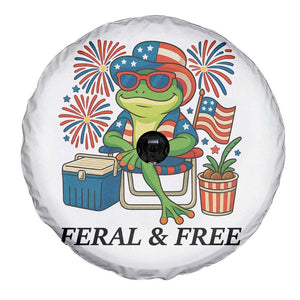 Feral & Free Spare Tire Cover Funny 4th of July Patriotic Frog Lovers TS14 Print Your Wear