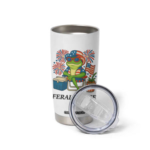 Feral & Free Tumbler Cup Funny 4th of July Patriotic Frog Lovers TS14 Print Your Wear
