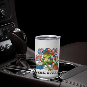 Feral & Free Tumbler Cup Funny 4th of July Patriotic Frog Lovers TS14 Print Your Wear