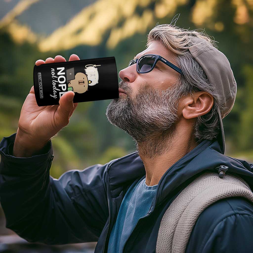 Nope Not Today 4 in 1 Can Cooler Tumbler Funny Lazy Capybara Meme TS14 Print Your Wear