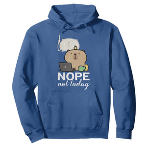 Nope Not Today Hoodie Funny Lazy Capybara Meme TS14 Royal Blue Print Your Wear