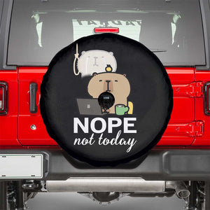 Nope Not Today Spare Tire Cover Funny Lazy Capybara Meme TS14 White Print Your Wear