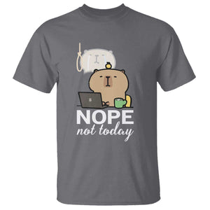 Nope Not Today T Shirt Funny Lazy Capybara Meme TS14 Charcoal Print Your Wear