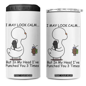 In My Head I Have Pecked You 3 Times 4 in 1 Can Cooler Tumbler Funny Duck Sarcastic Farm Humor TS14 One Size: 16 oz White Print Your Wear