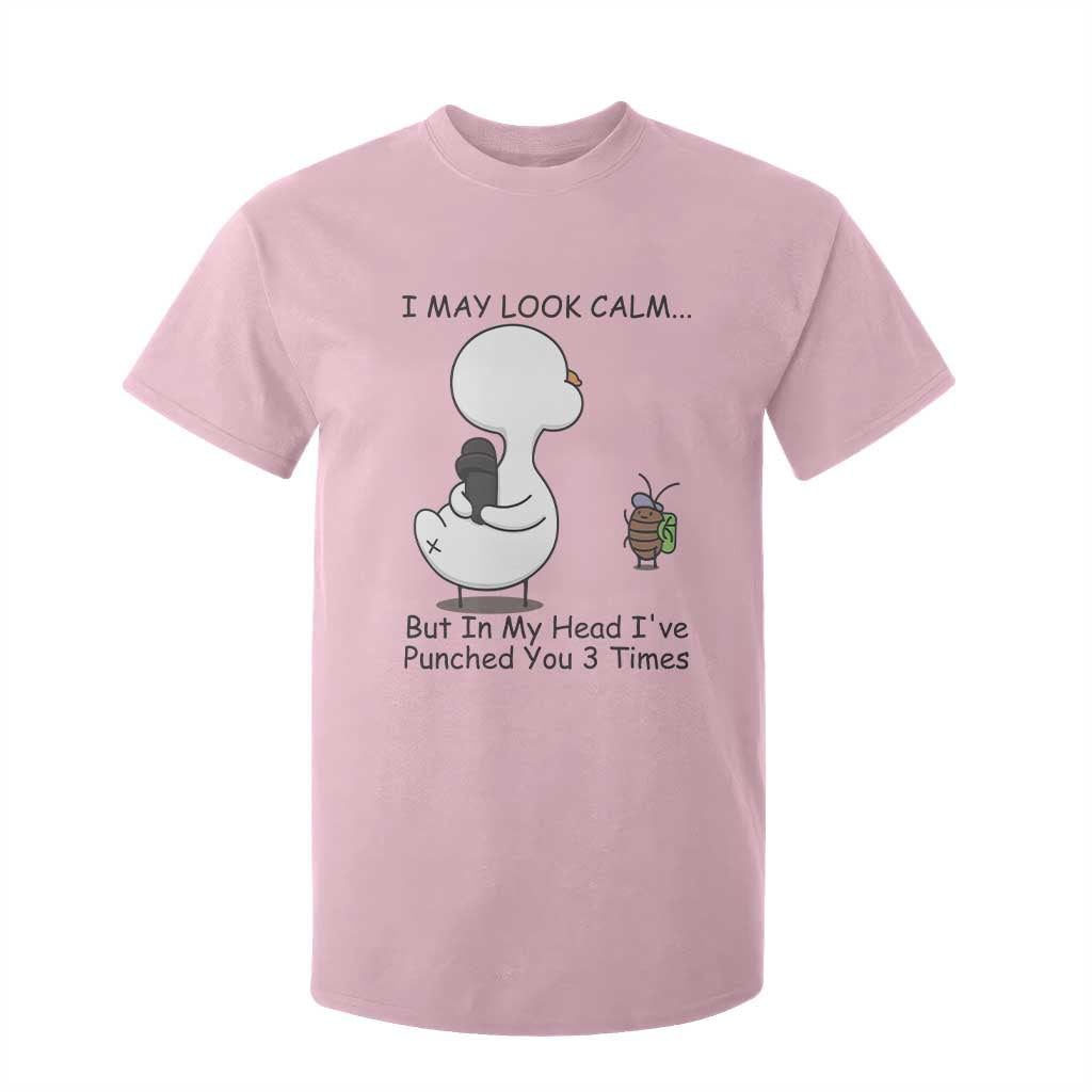 In My Head I Have Pecked You 3 Times T Shirt For Kid Funny Duck Sarcastic Farm Humor TS14 Light Pink Print Your Wear