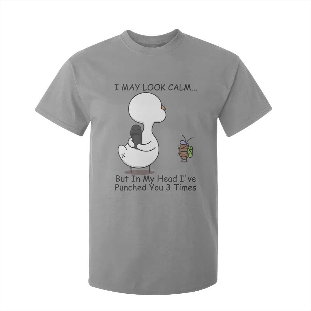 In My Head I Have Pecked You 3 Times T Shirt For Kid Funny Duck Sarcastic Farm Humor TS14 Sport Gray Print Your Wear