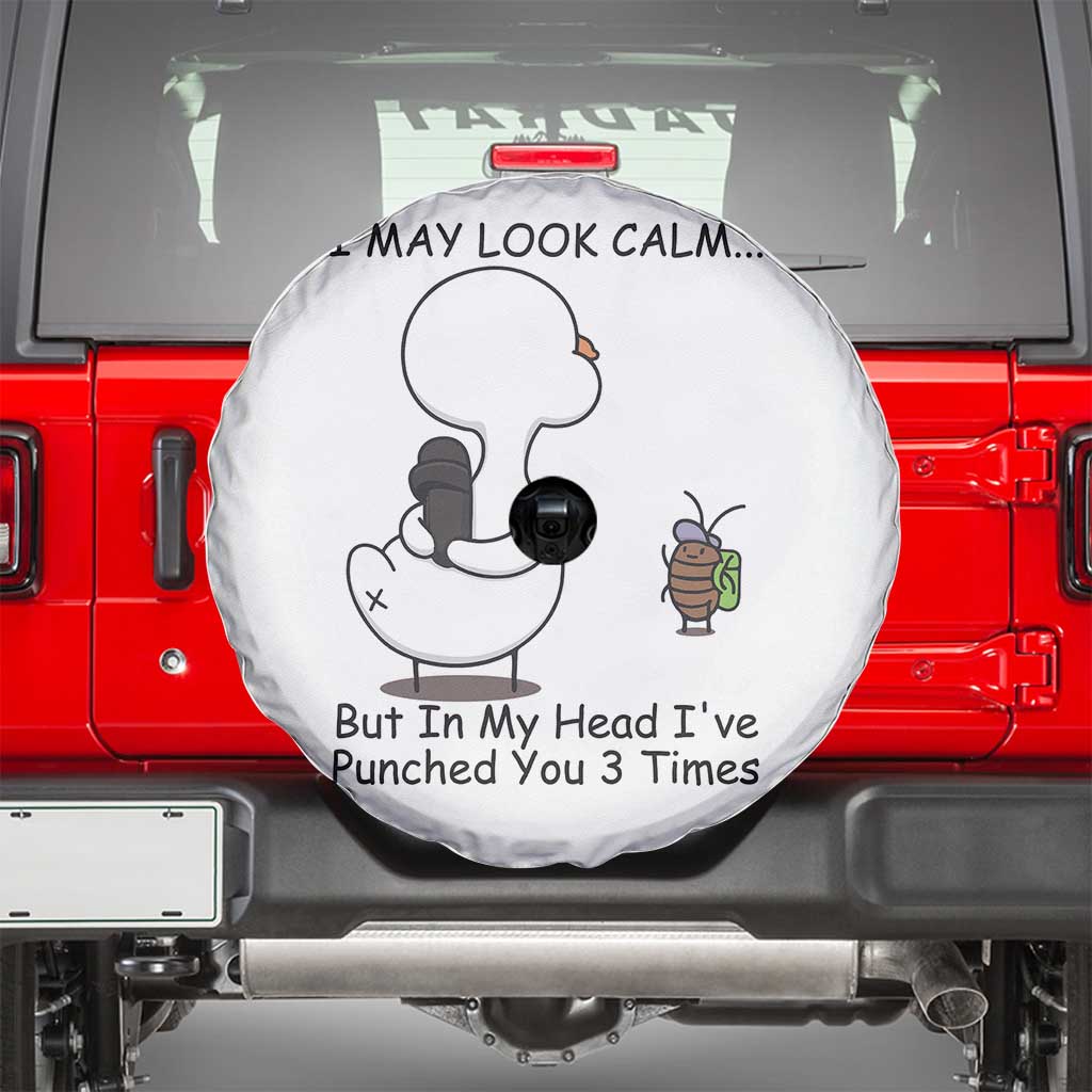 In My Head I Have Pecked You 3 Times Spare Tire Cover Funny Duck Sarcastic Farm Humor TS14 White Print Your Wear