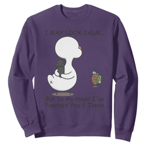 In My Head I Have Pecked You 3 Times Sweatshirt Funny Duck Sarcastic Farm Humor TS14 Purple Print Your Wear