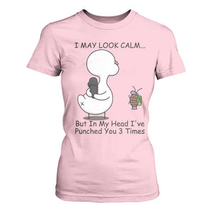 In My Head I Have Pecked You 3 Times T Shirt For Women Funny Duck Sarcastic Farm Humor TS14 Light Pink Print Your Wear
