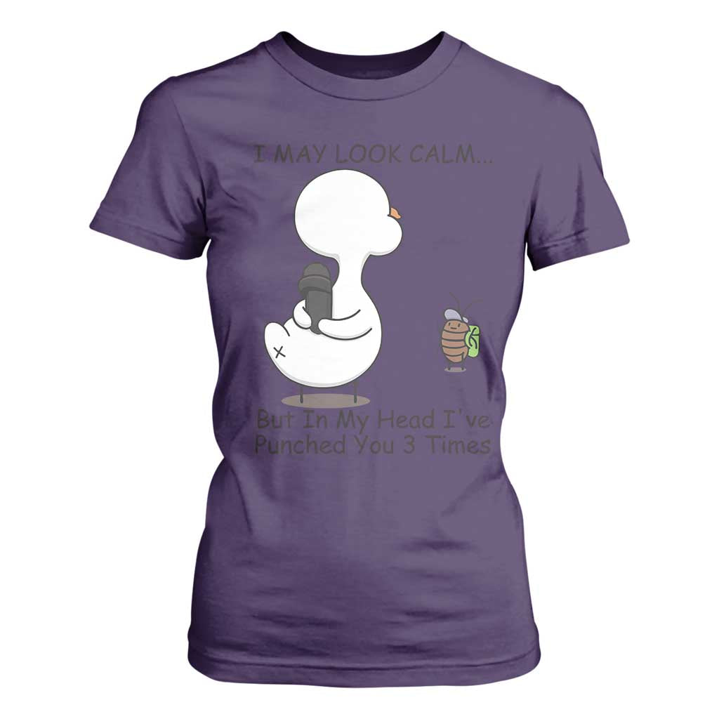 In My Head I Have Pecked You 3 Times T Shirt For Women Funny Duck Sarcastic Farm Humor TS14 Purple Print Your Wear